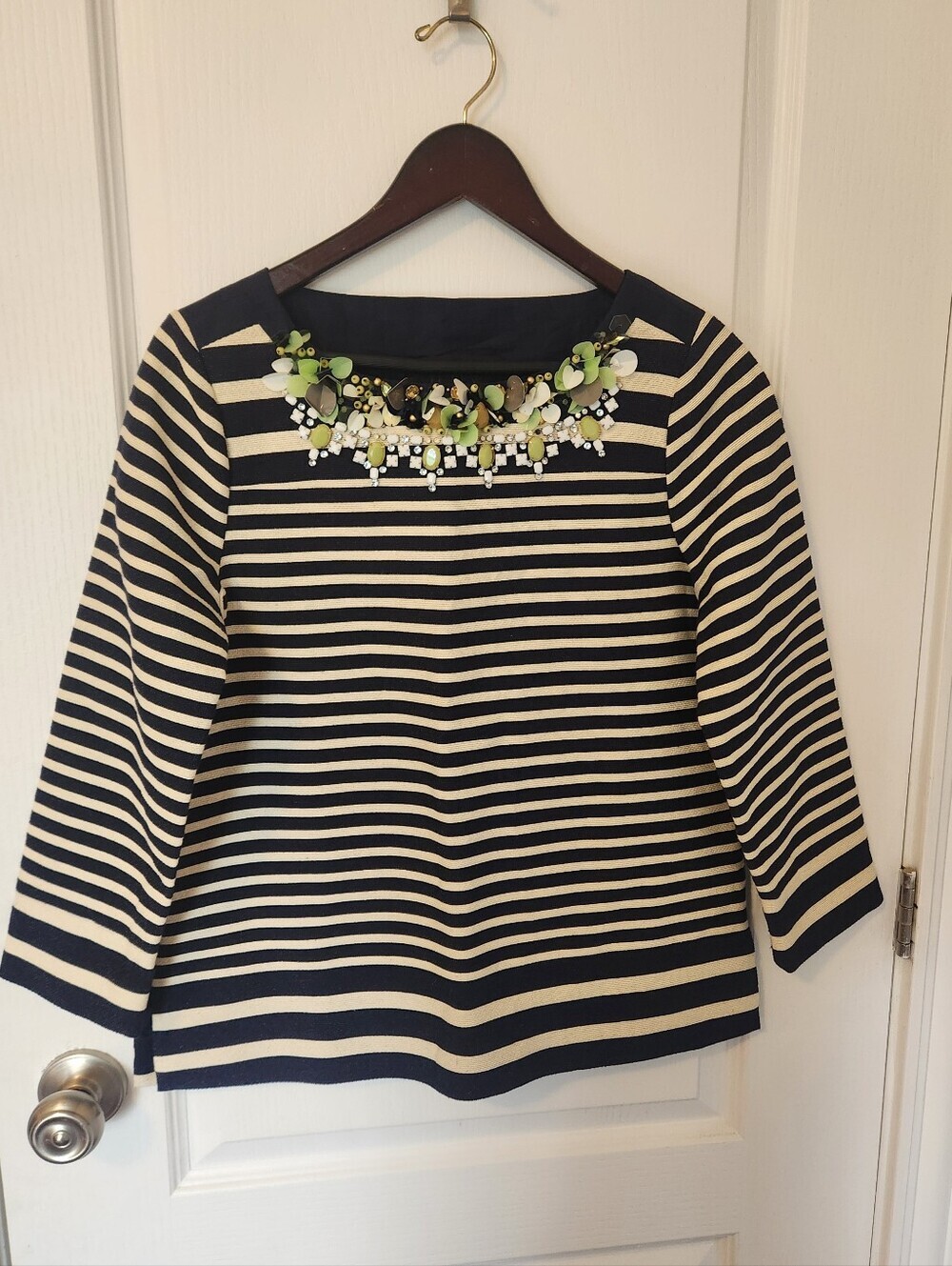 Gorgeous Navy and White J Crew Top Size 4